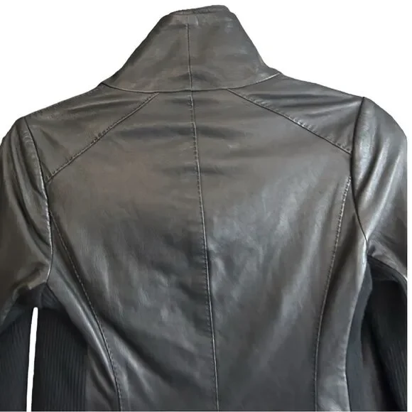 VINCE. Scuba Black 100% Leather Jacket Size XS
